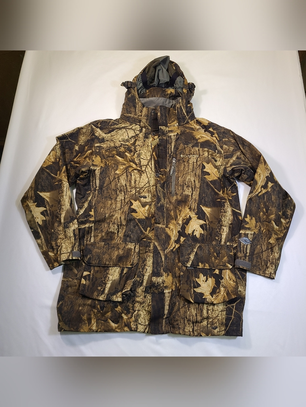 E1 Columbia Jacket Mens L  Timberwolf Camo PHG Omni-Heat Waterproof Hunting